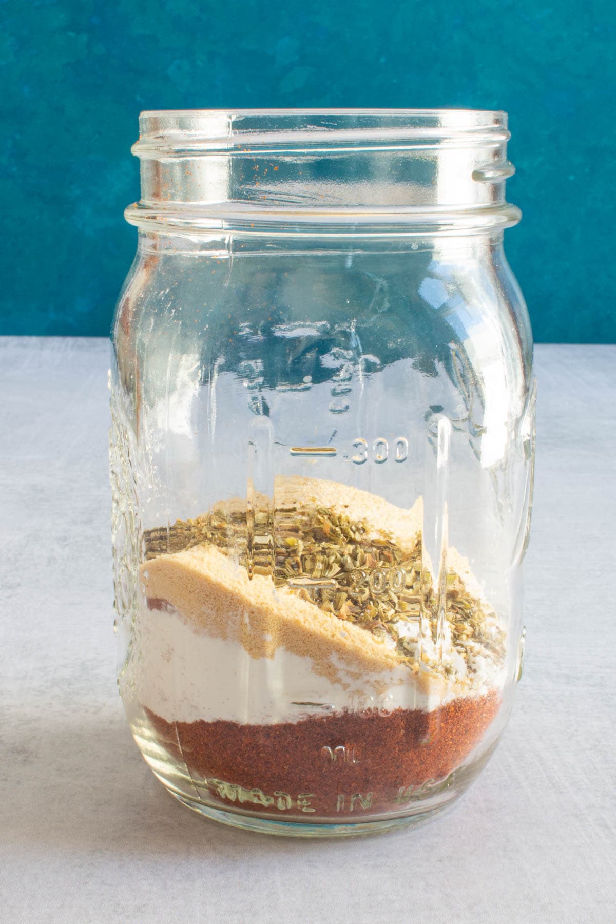 A jar of Homemade Taco Seasoning for Ground Beef Tacos.